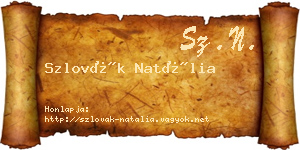 Szlovák Natália névjegykártya